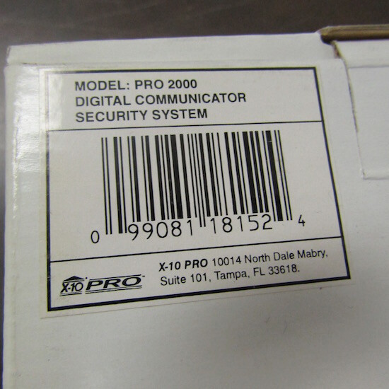 X-10 PRO PRO 2000 DIGITAL COMMUNICATOR SECURITY SYSTEM