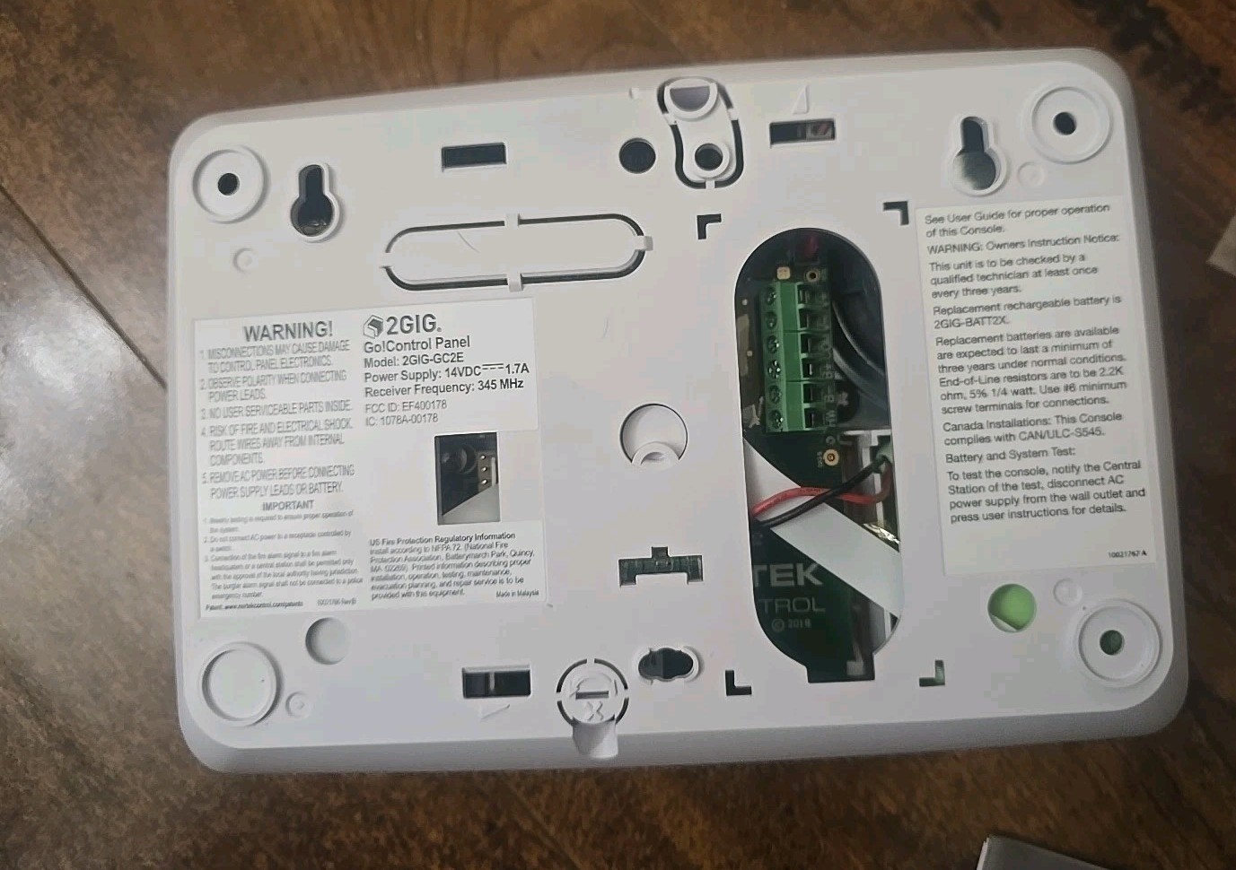 2GIG Security Alarm & Home Automation Control Panel eSeries GC2e 2GIG-GC2E-345