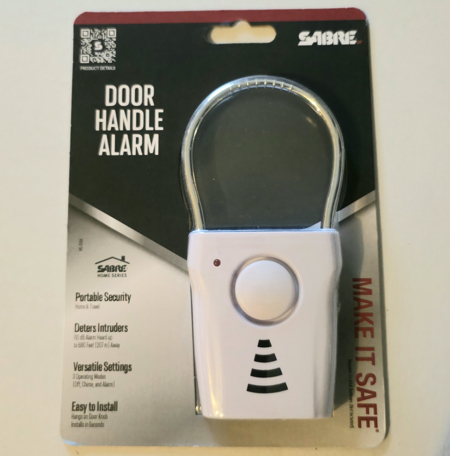 Sabre Home Series 110 DB Sound Range Door Handle Alarm 2pk