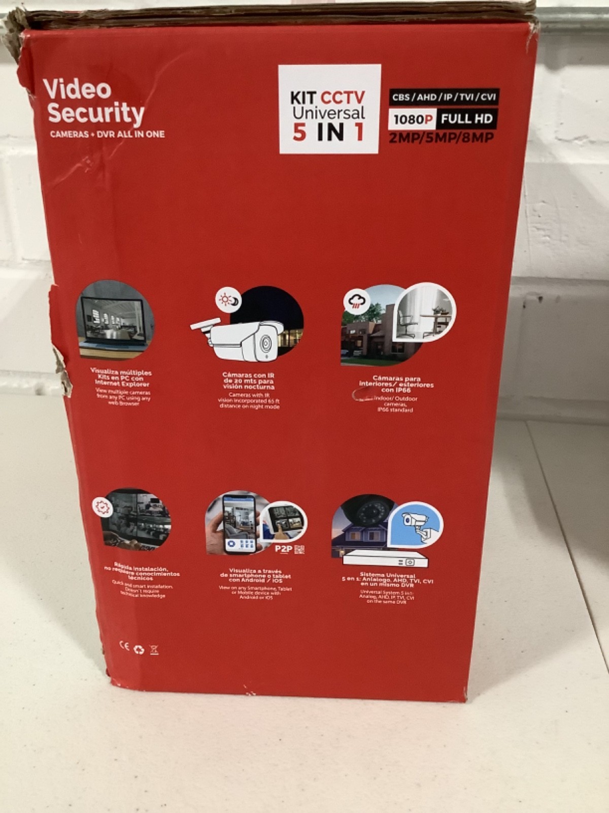 CCTV KIT Universal 5 IN 1 1080p 2mp/5mp/ 8mp 512GB 8 CH 4CAM CAMERAS SYSTEMS