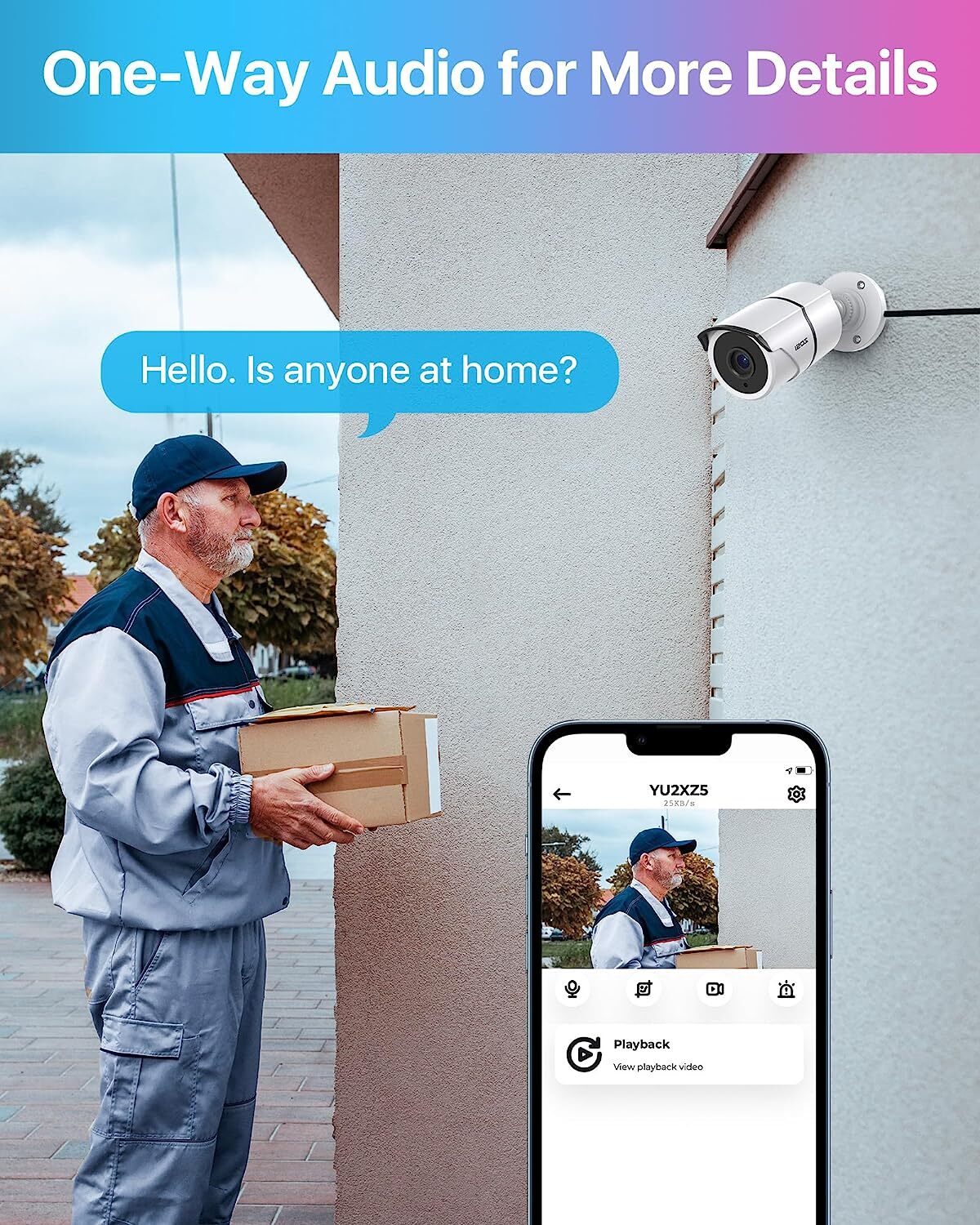 ZOSI 1080P HD TVI Security Bullet Surveillance Camera 24/7 View Weatherproof Mic