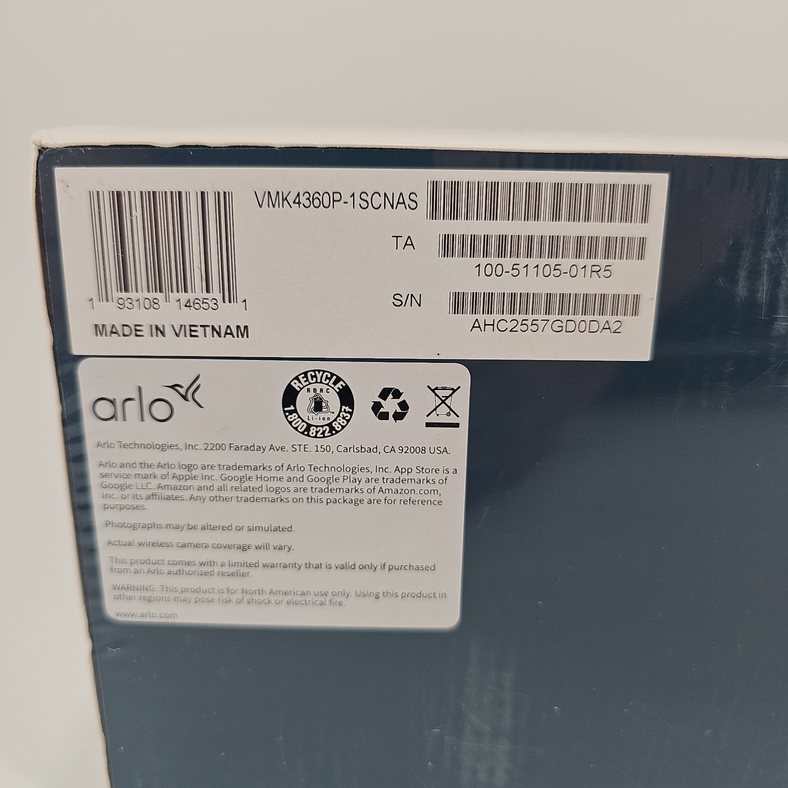 Arlo Pro 5S 2K Spotlight Camera 3-Cam 1-Solar Panel Bundle White VMK4360P NEW