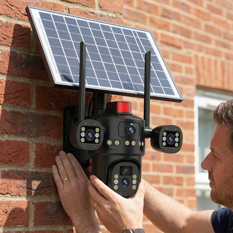 Solar Battery Powered Wireless Security Camera System WiFi IP Home Outdoor US