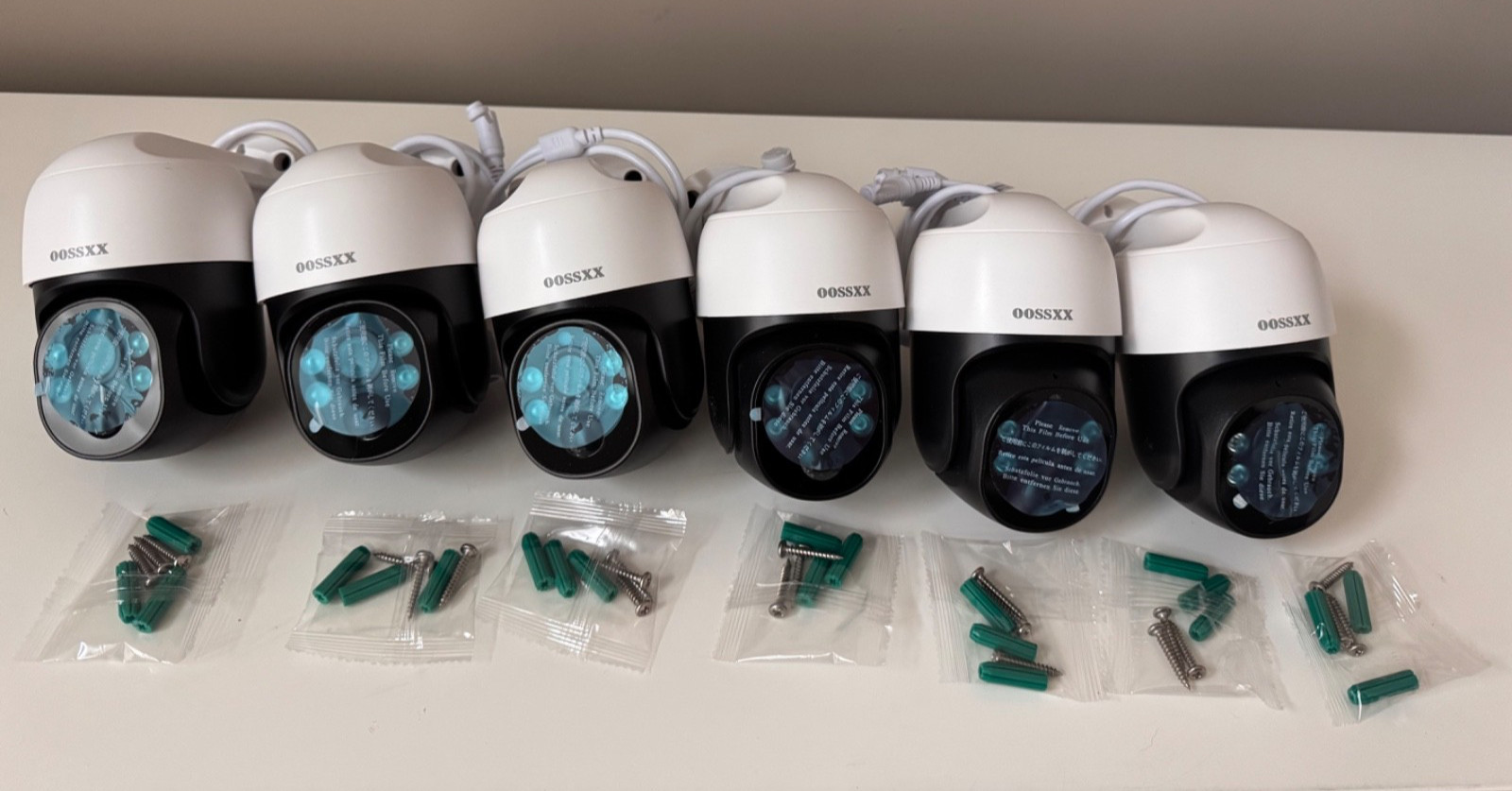 OOSSXX 4K/8 Megapixel/ 6 Camera / 2-Way Audio PoE Wired Outdoor Security Cameras