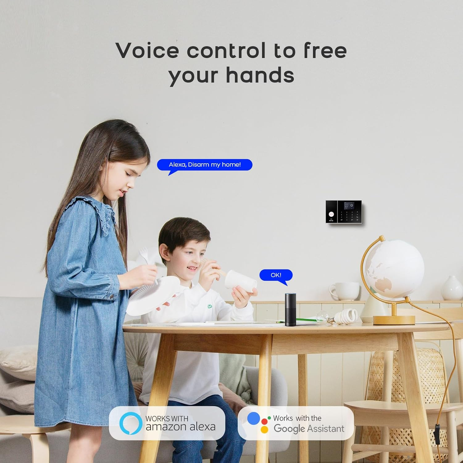 Smart WiFi GSM Alarm System with 99 Zones, No Monthly Fees, Tuya App Control