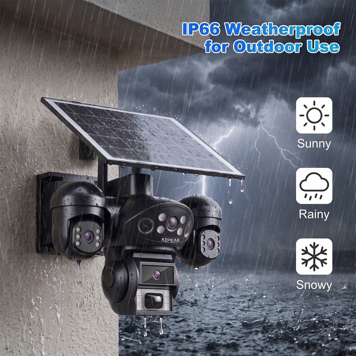 4PCS Camara De Seguridad Solar Inalambricas Para Exterior Con Vision Nocturna HD