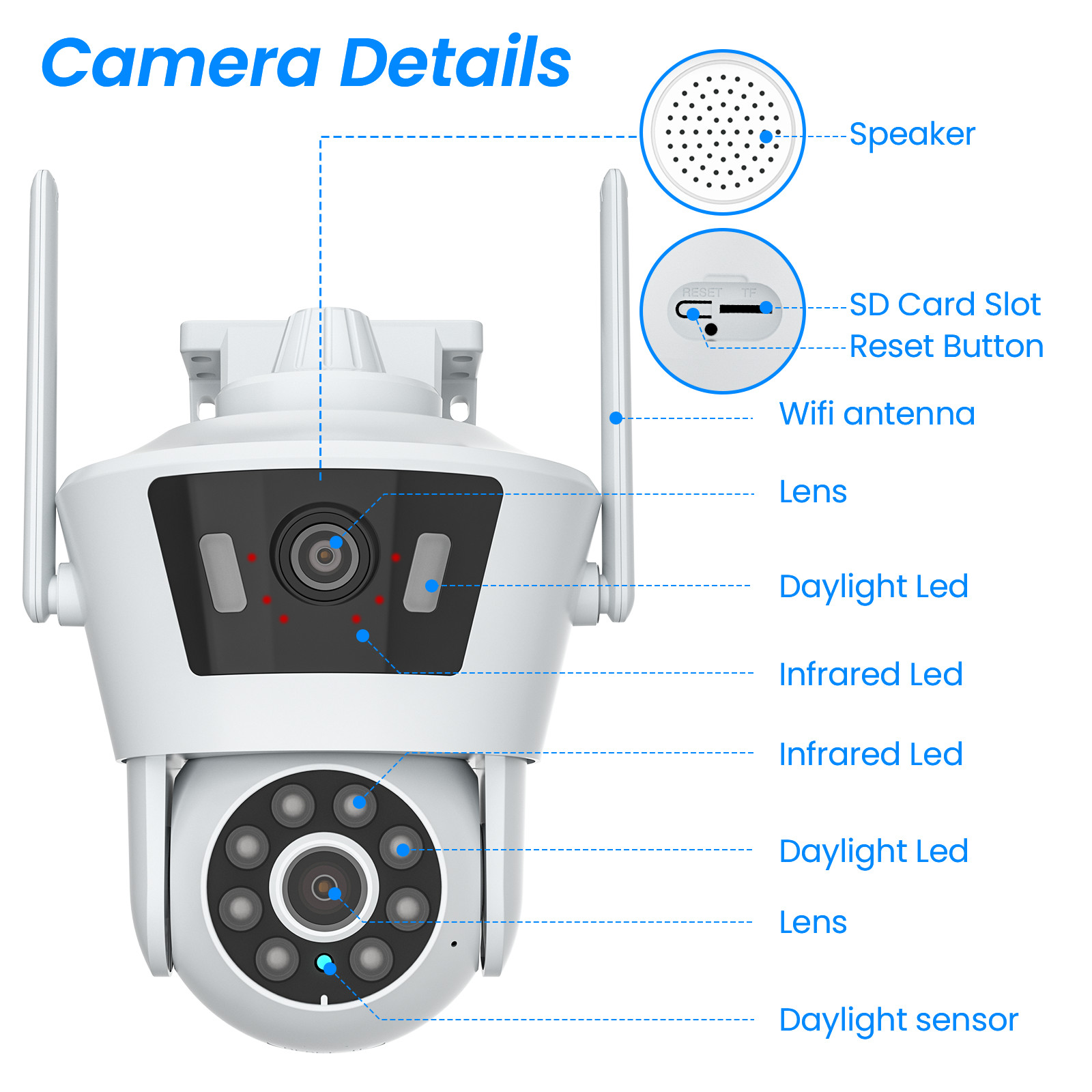 ANRAN 4MP Double Lens HD Wireless Security Camera Home WiFi Outdoor Night Vision