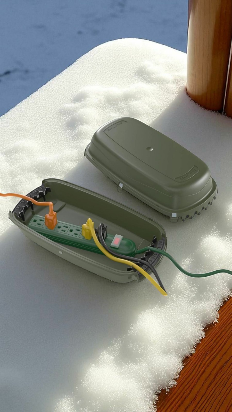 Weather-resistant Outdoor Electrical Cord Box can safely contain Components