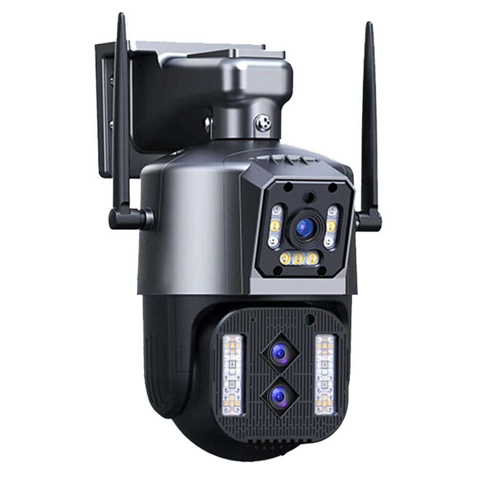 WIFI 12MP Wireless Camera 3-Lens PTZ 10x IR Night Vision Security 2-Way Audio