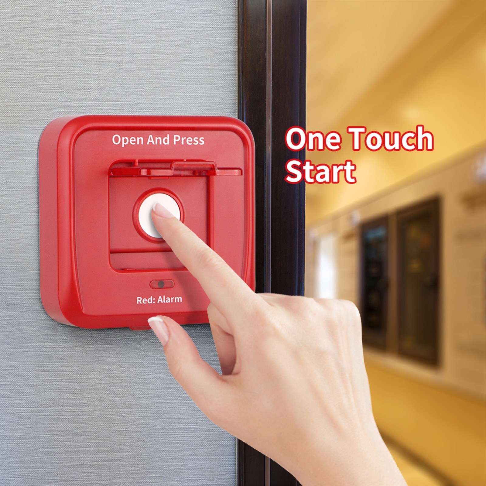 4 Pack Wireless RF 433MHz Fire Alarm Bell Sound Light Alert US Plug V1
