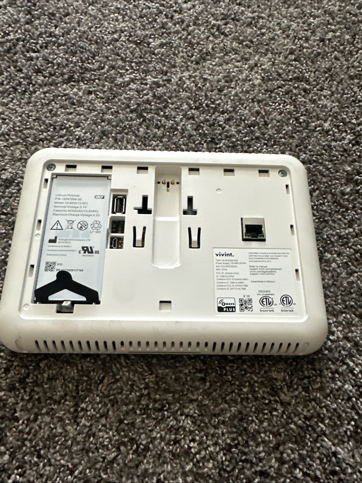 Vivint Smart Hub Control Panel Touchscreen VS-SH2000-C00 W/ Power Cord
