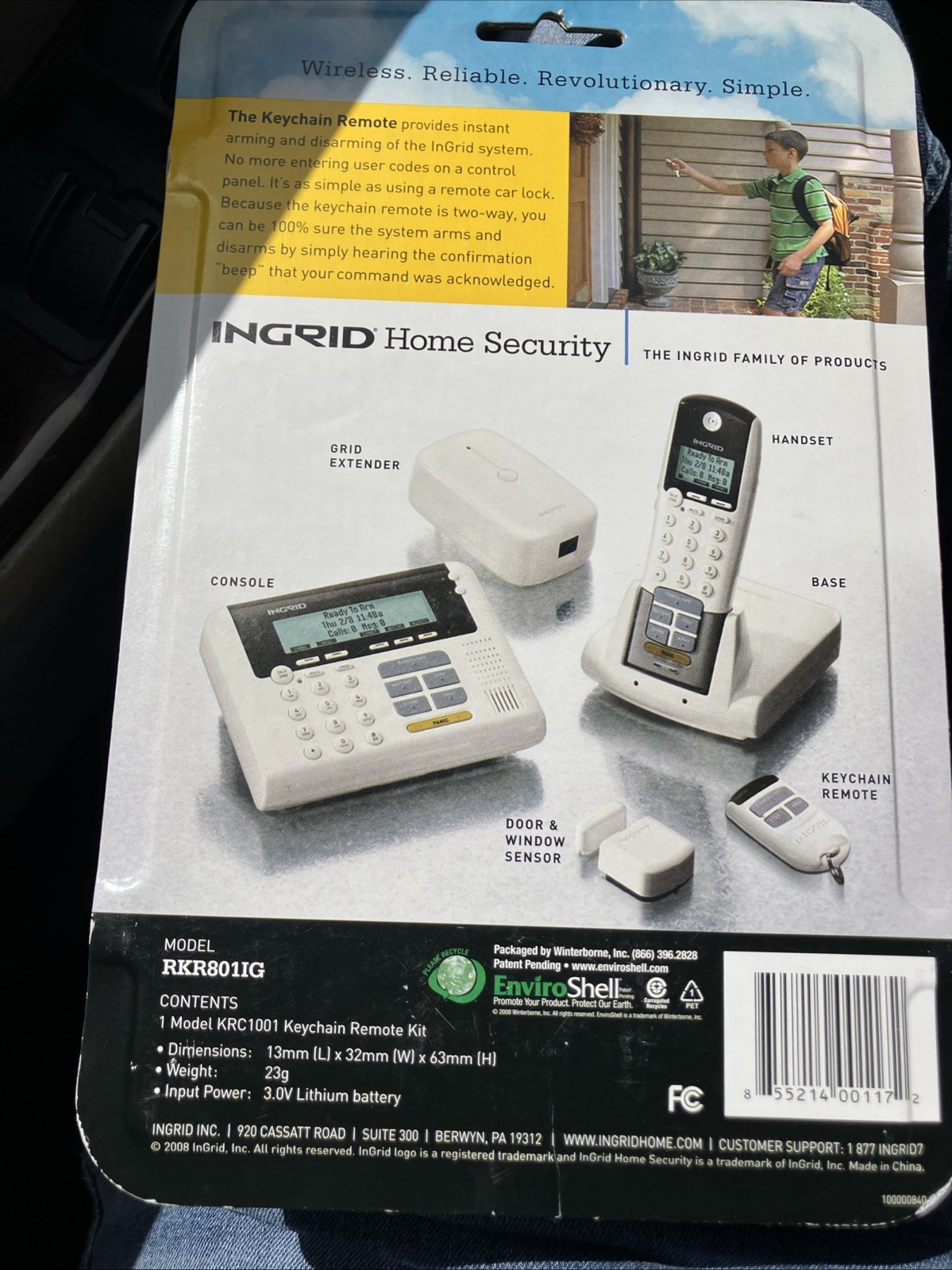 InGrid RKR801IG Home Security Keychain Remote New Sealed Model RKR801IG