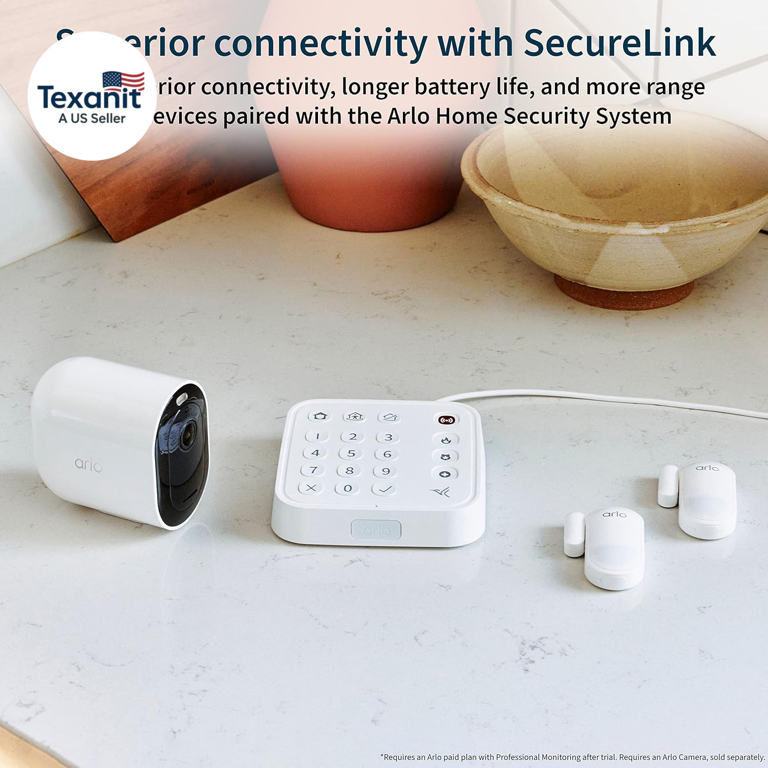 Home Security System – Alarm System with Wired Keypad Sensor Hub, 5 8-In-1 Senso