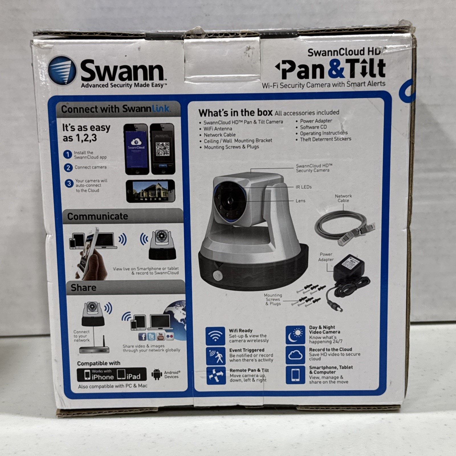 SwannCloud HD Pan & Tilt Wi-Fi Security Camera With Smart Alerts