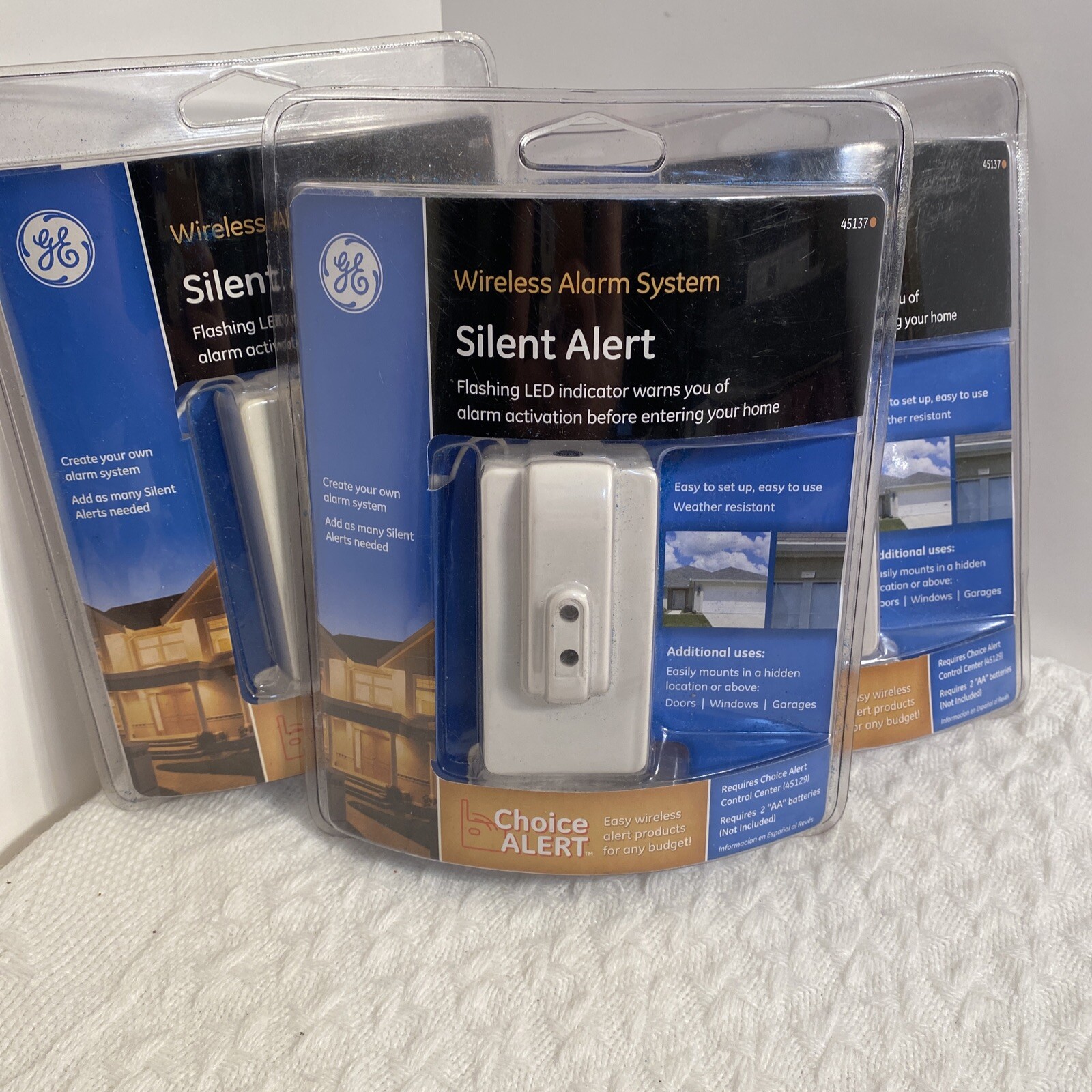 (3) Brand New GE Choice Alert Silent Alert For Wireless Alarm System 45137