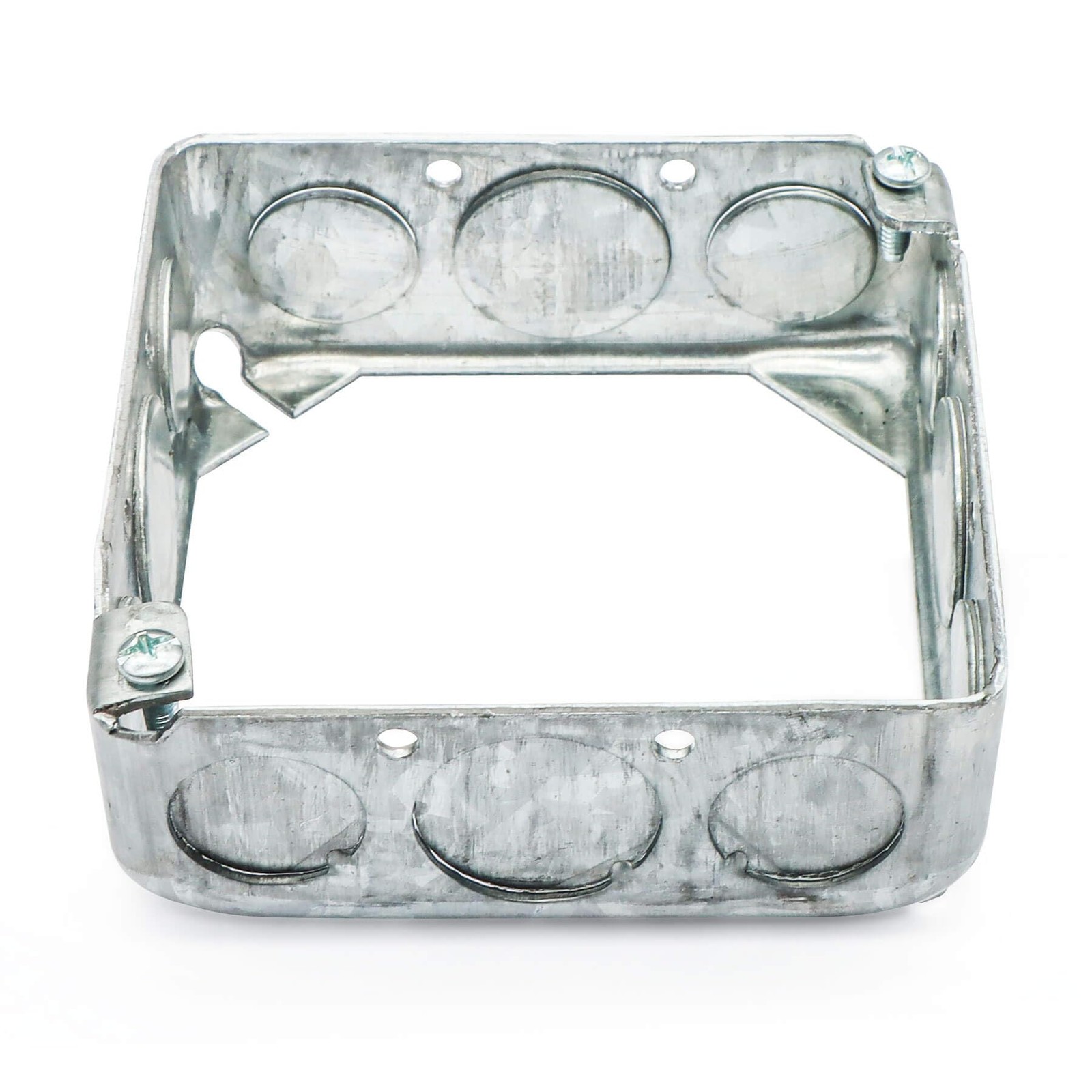 Qlvily 12 Packs Square Extension Ring, 4″ L X W Electrical Box Silver