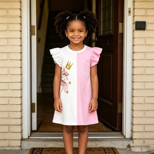 Toddler Cotton Dress 2-8 Years Girls Casual Dresses for Summer 5-6 Years Ks0137