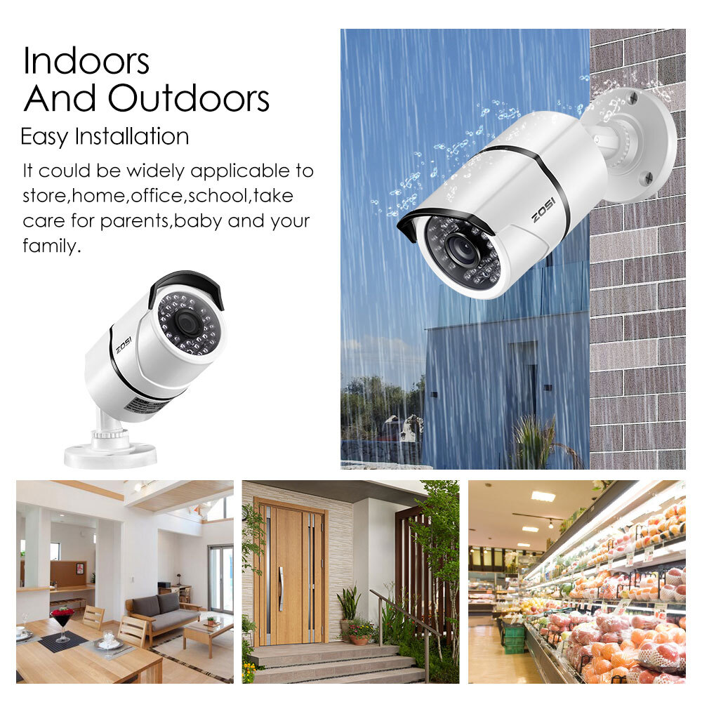 ZOSI 8CH 5MP Lite DVR 2MP 1080P CCTV Security Camera System IR Night 24/7 Alerts