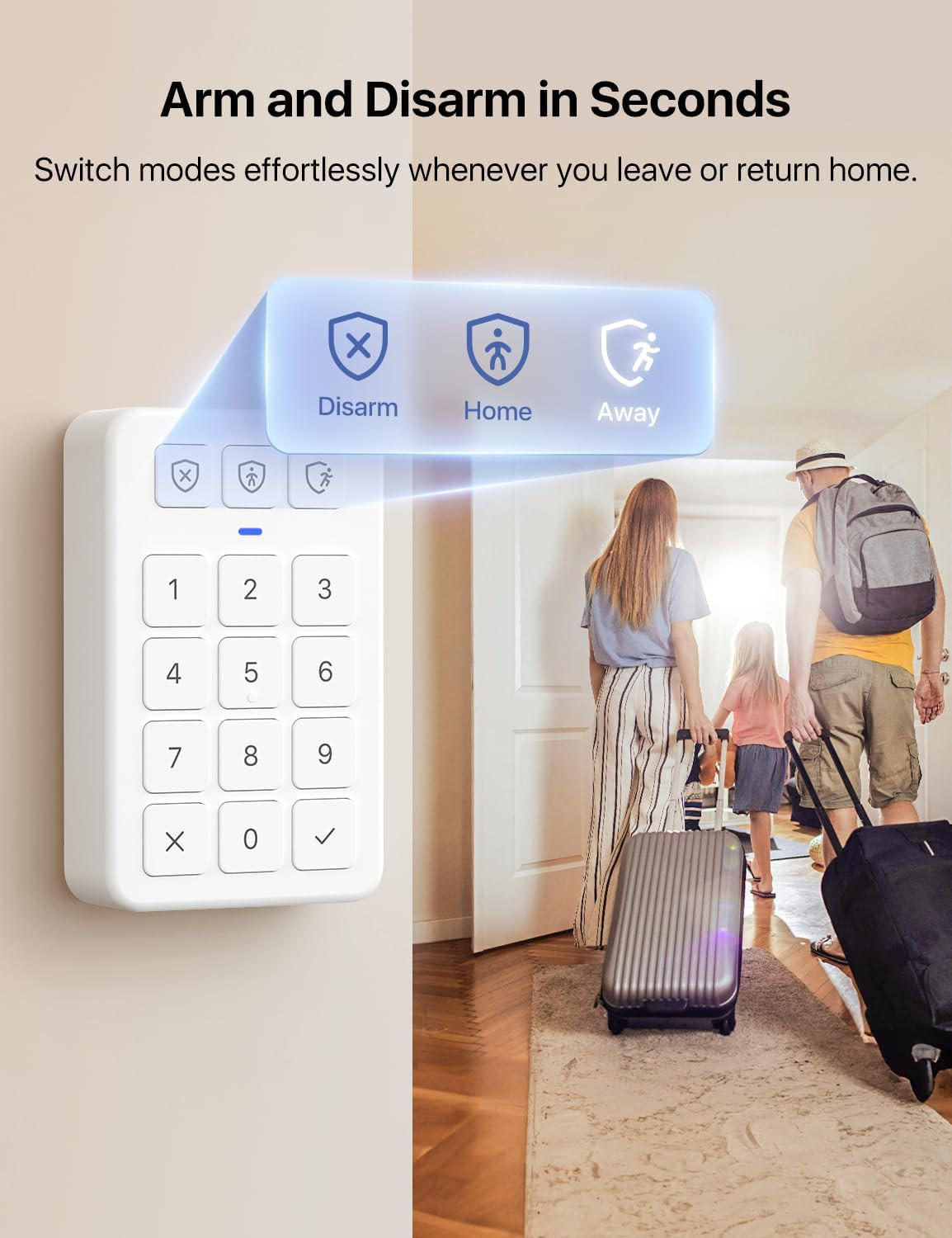 Smart Home Security System, Wireless Security System 5-Piece Set, Supports Mobil