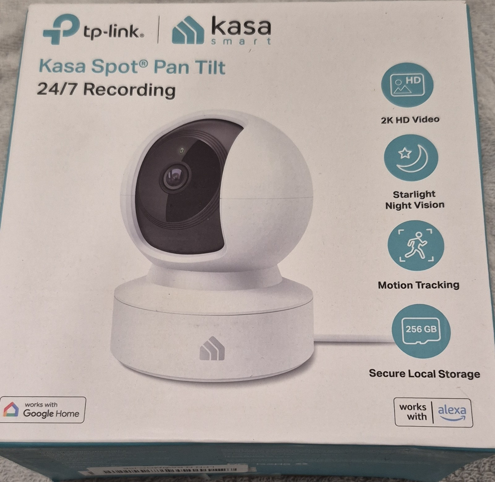 TP-LINK Kasa Spot 2K Pan/Tilt Wi-Fi Indoor Cam 24/7, Night Vision KC410S