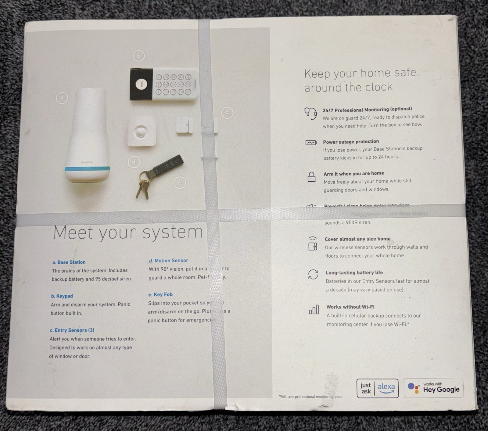 SimpliSafe Smart Home Security System (7-Piece Kit) – Base Station, Keypad-NEW