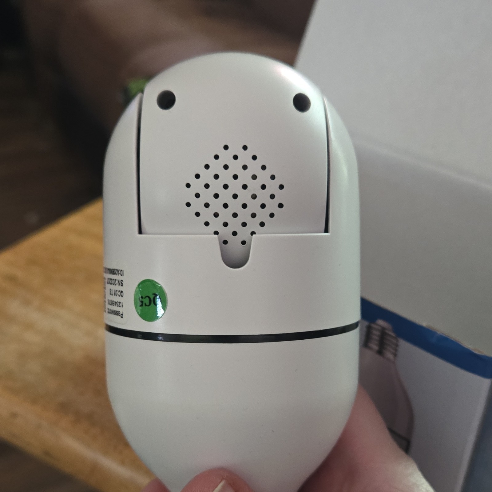 Wi-Fi Bulb Camera Indoor IP Network with Smartphone Alerts, Wall Plug-In, White