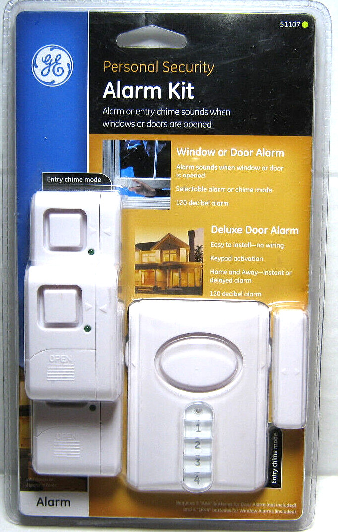 GE PERSONAL SECURITY ALARM KIT 51107 – SOUNDS WHEN WINDOWS OR DOORS ARE OPENED