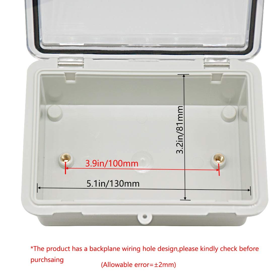 Zulkit Junction Box ABS Plastic 5.9″ x 3.9″ x 2.8″, Grey and Transparent