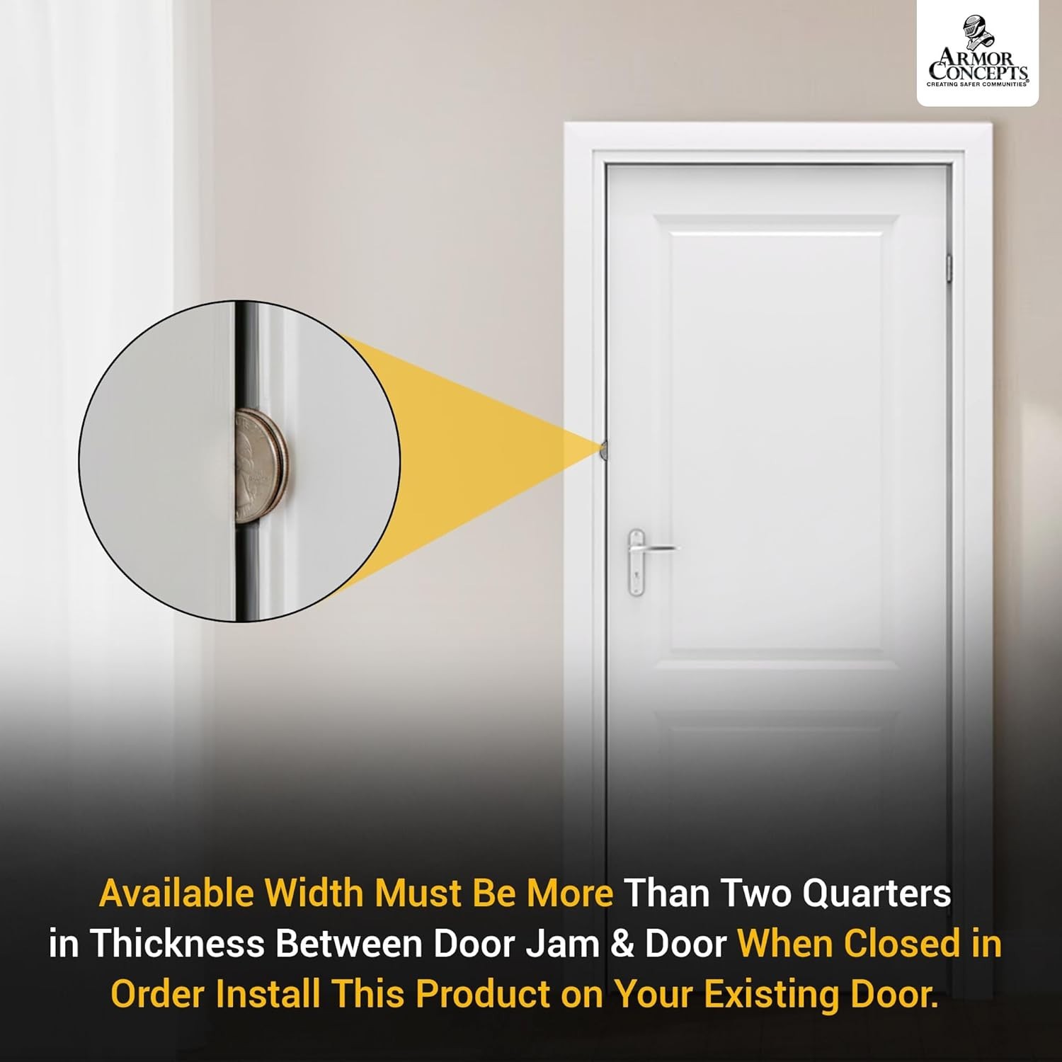 Satin Nickel 3-Piece Door Armor Kit – Anti Kick-in Protection for Entry Security