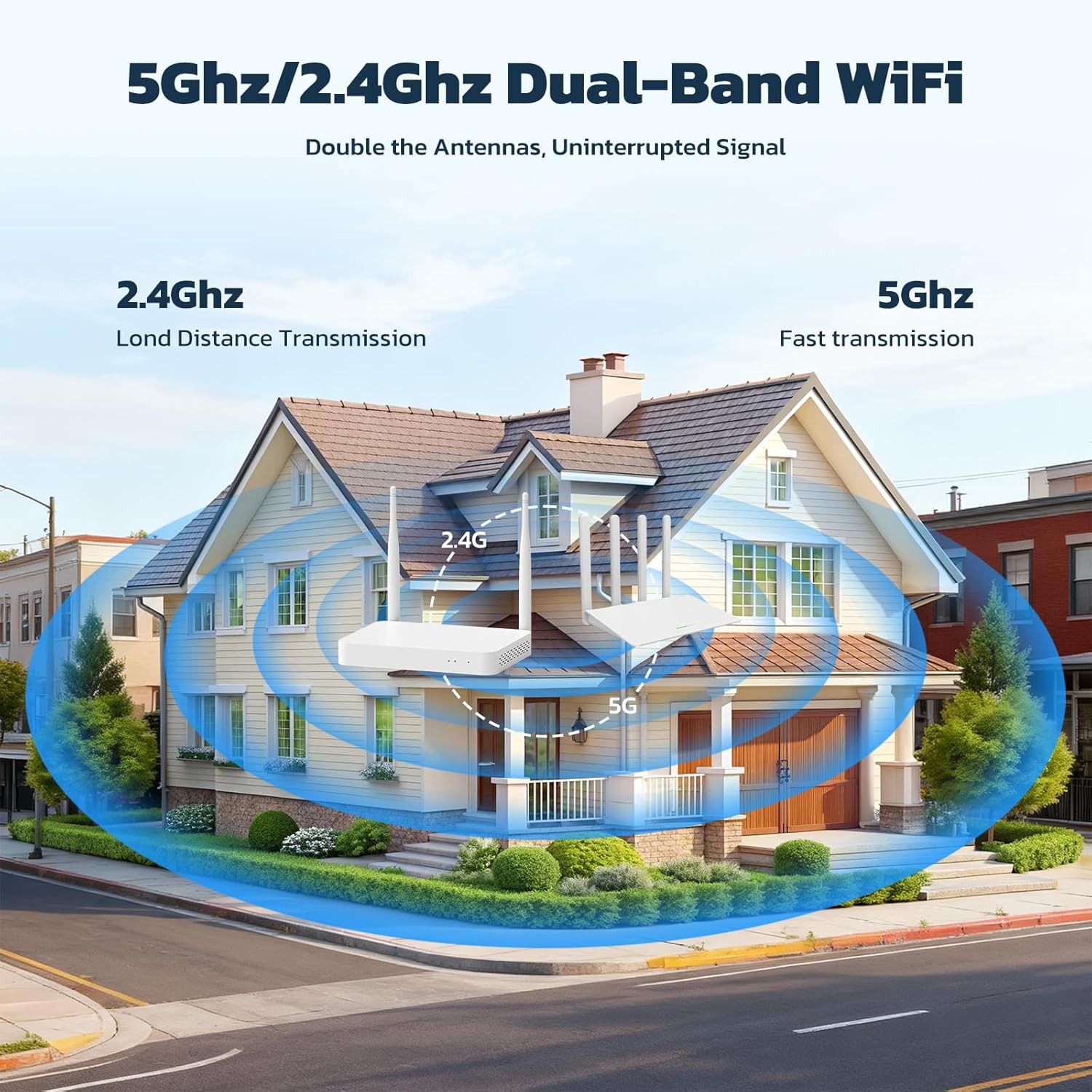 Wireless 2MP Security IP Camera System Outdoor 4K 10CH NVR 5G WIFI Two Way Audio