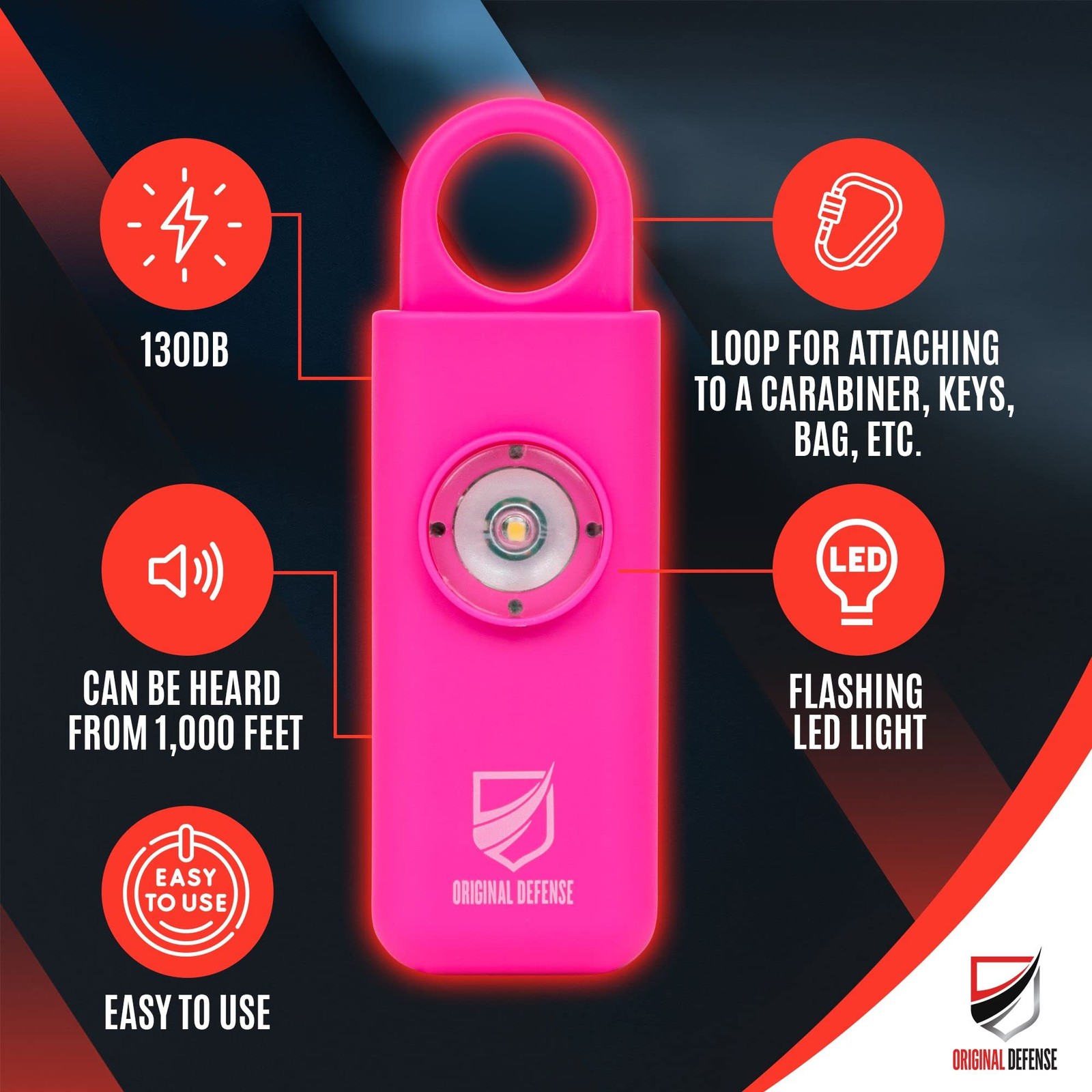® Siren -Alarm – 130 dB Keychain Alarm with Strobe Light for , Children, and …