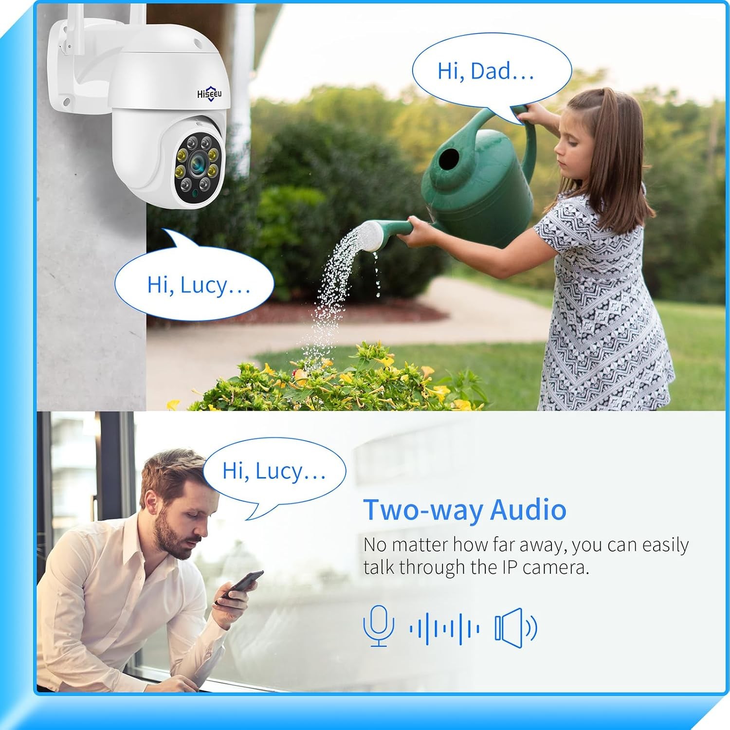 Hiseeu 3MP Security Camera Outdoor,WiFi 1 Count (Pack of 1), PTZ