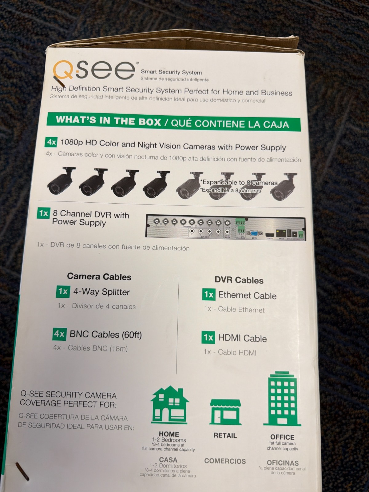 Q See Smart Security Bundle-HD1080p -8CH DVR 4 Cameras QTH84-4DF