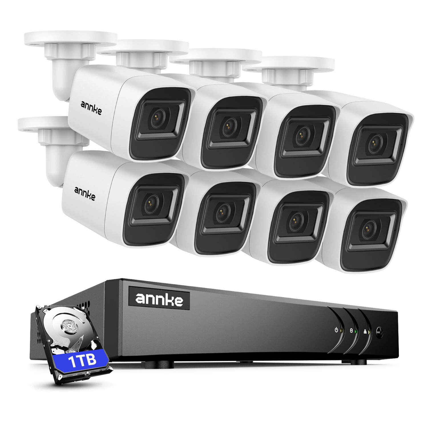 ANNKE 8CH 3K Lite DVR CCTV 1080P Video Security Camera System AI Detection 1TB