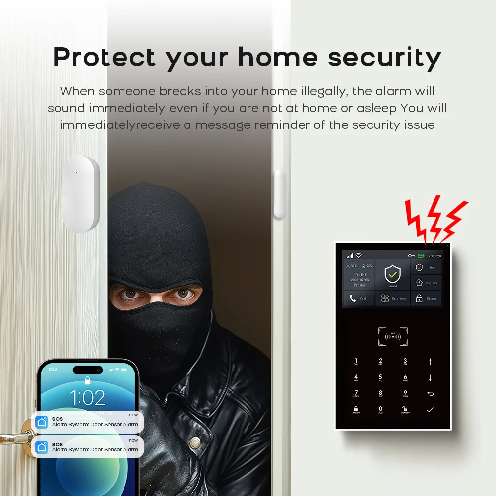 4G Wifi Wireless Alarm System Tuya Smart Home Child Safety Home Anti-Theft Syste