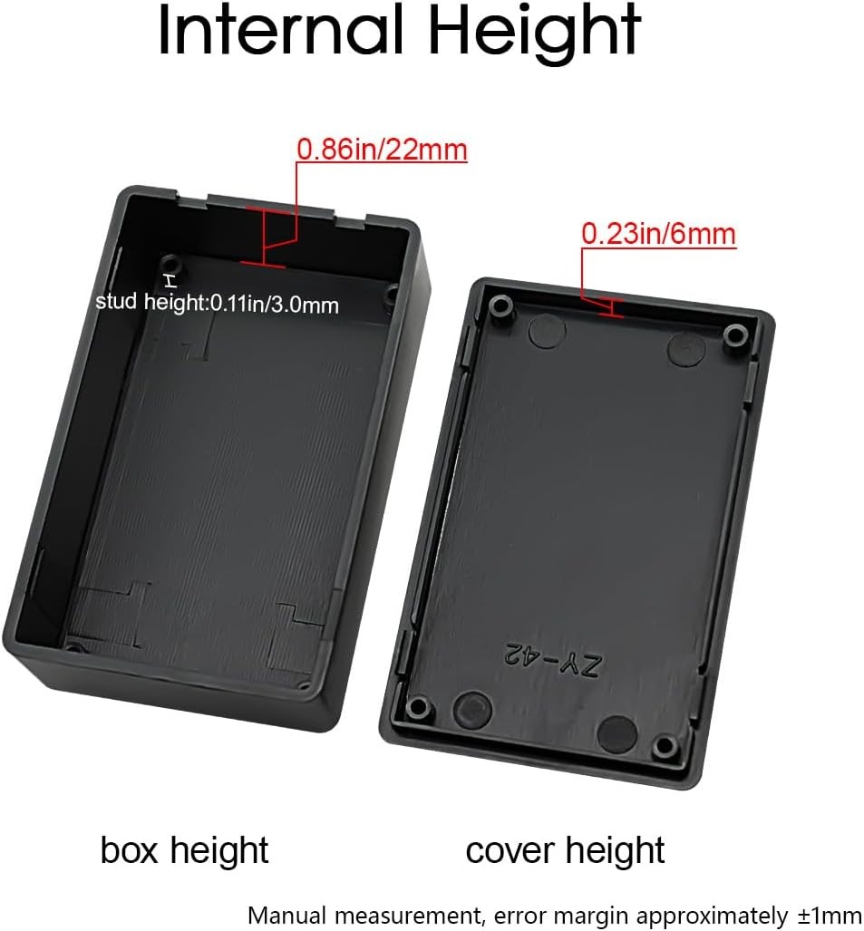 LeMotech 5 Pieces Plastic Project Boxes 3.1″ x 2.0″ x 1.0″(5pc), Black