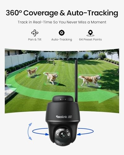 4K Solar Security Cameras Wireless Outdoor, 360° Pan Tilt, 8MP Color 4K 8MP