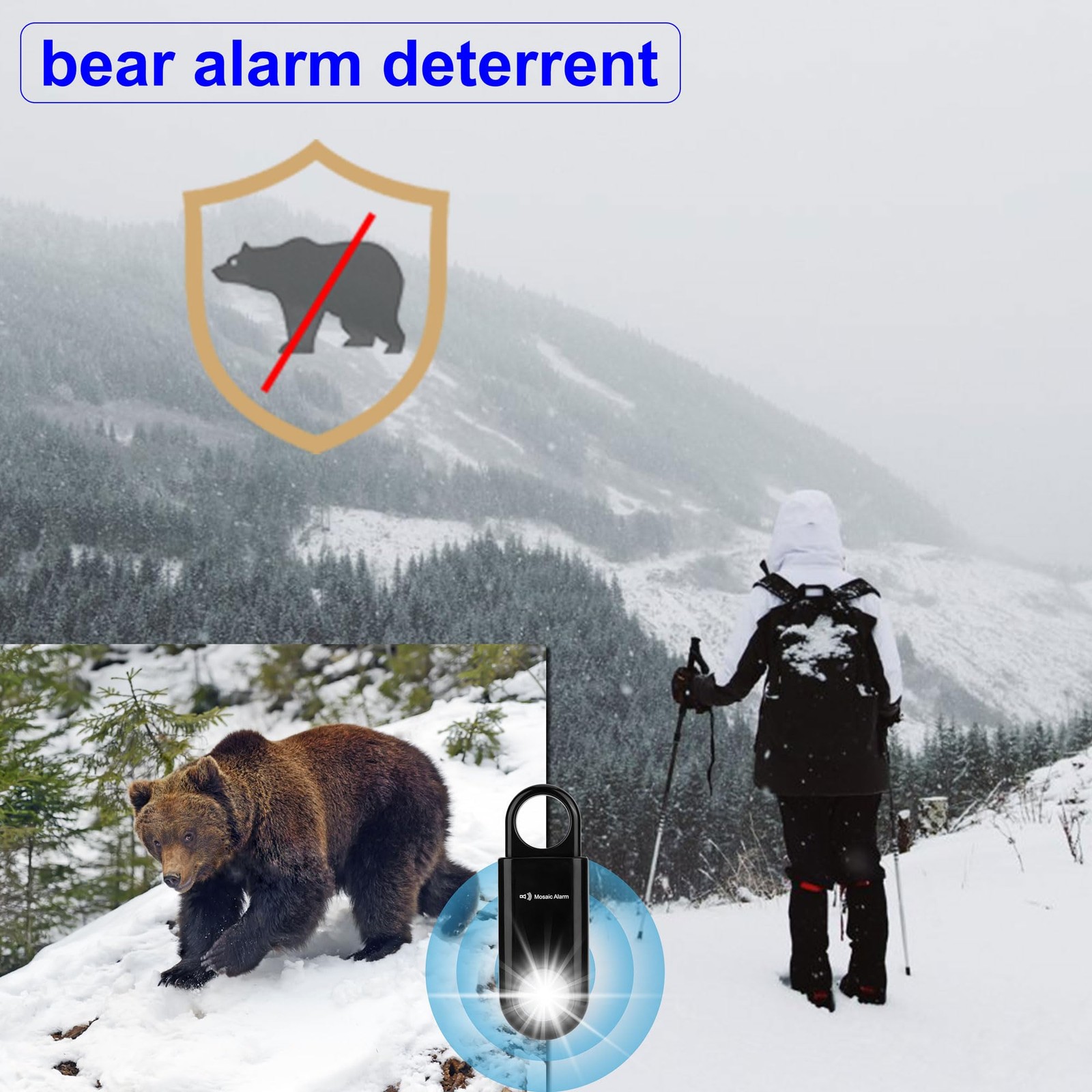 135dB Rechargeable Personal Safety Alarm Strobe Light Flashlight Keychain Sir…