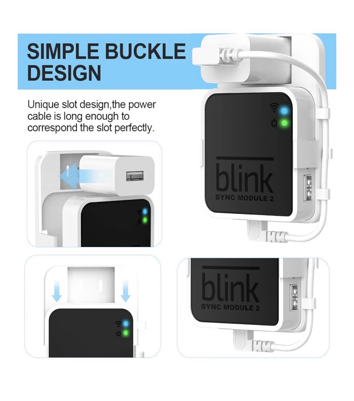 Blink Mini Indoor Camera System with Sync Module 2 & wall mount.