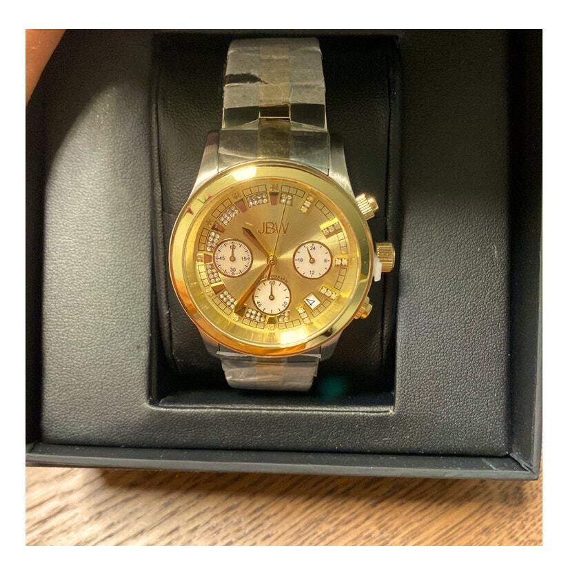 JBW Women’s Alessandra Chronograph Stainless Steel Gold Crystal-set Dial