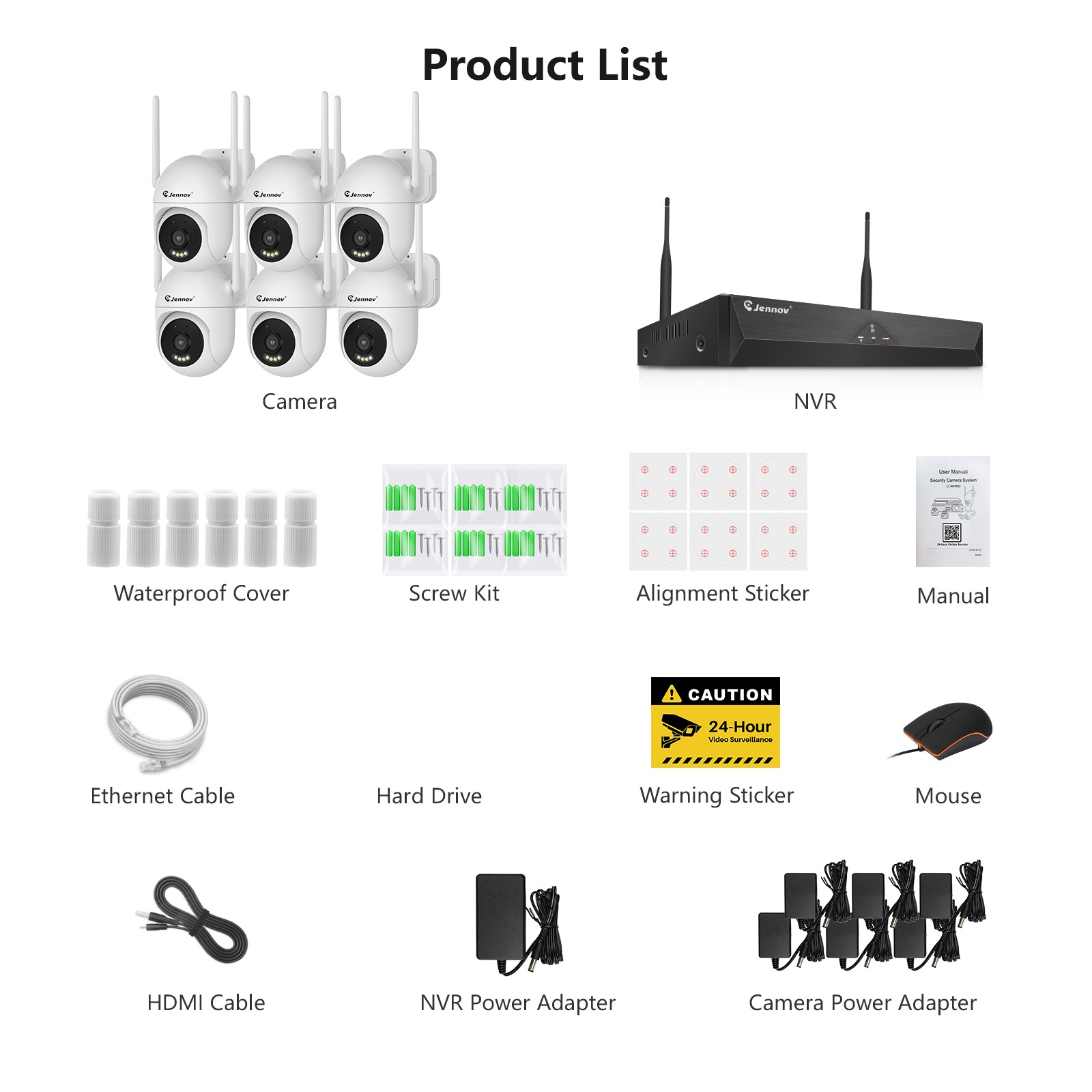 Wireless Wi-Fi IP Security Camera System Outdoor Home Night Vision 5MP HD Camera