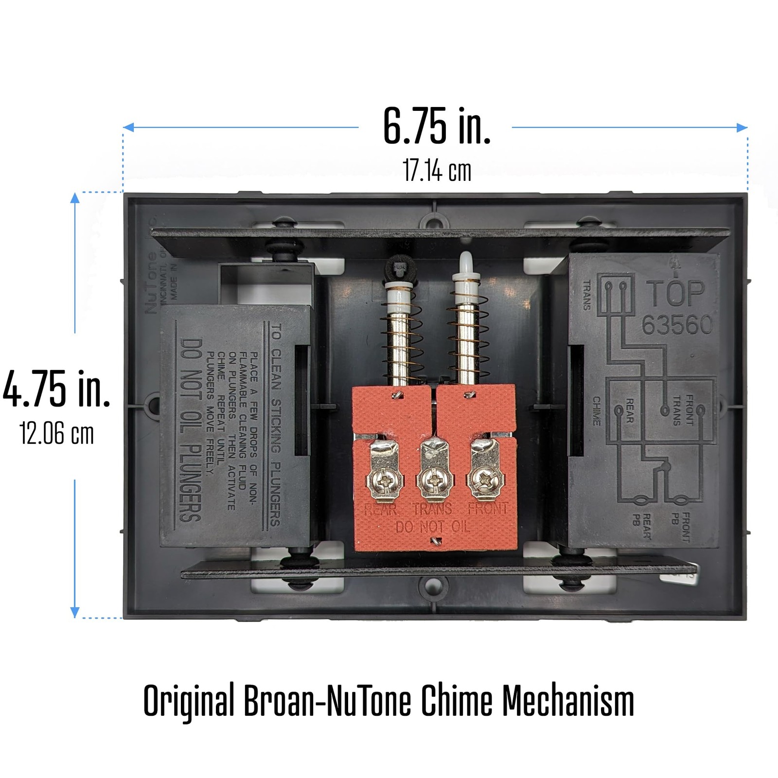 Broan-NuTone Doorbell Chime Mechanism Assembly, Fits Most Nutone Black