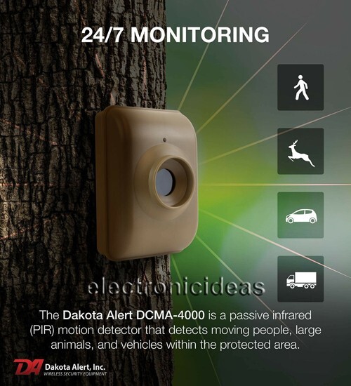 DAKOTA ALERT DCMA-4000 WIRELESS MOTION DRIVEWAY SECURITY ALARM – 2 SENSORS – NEW