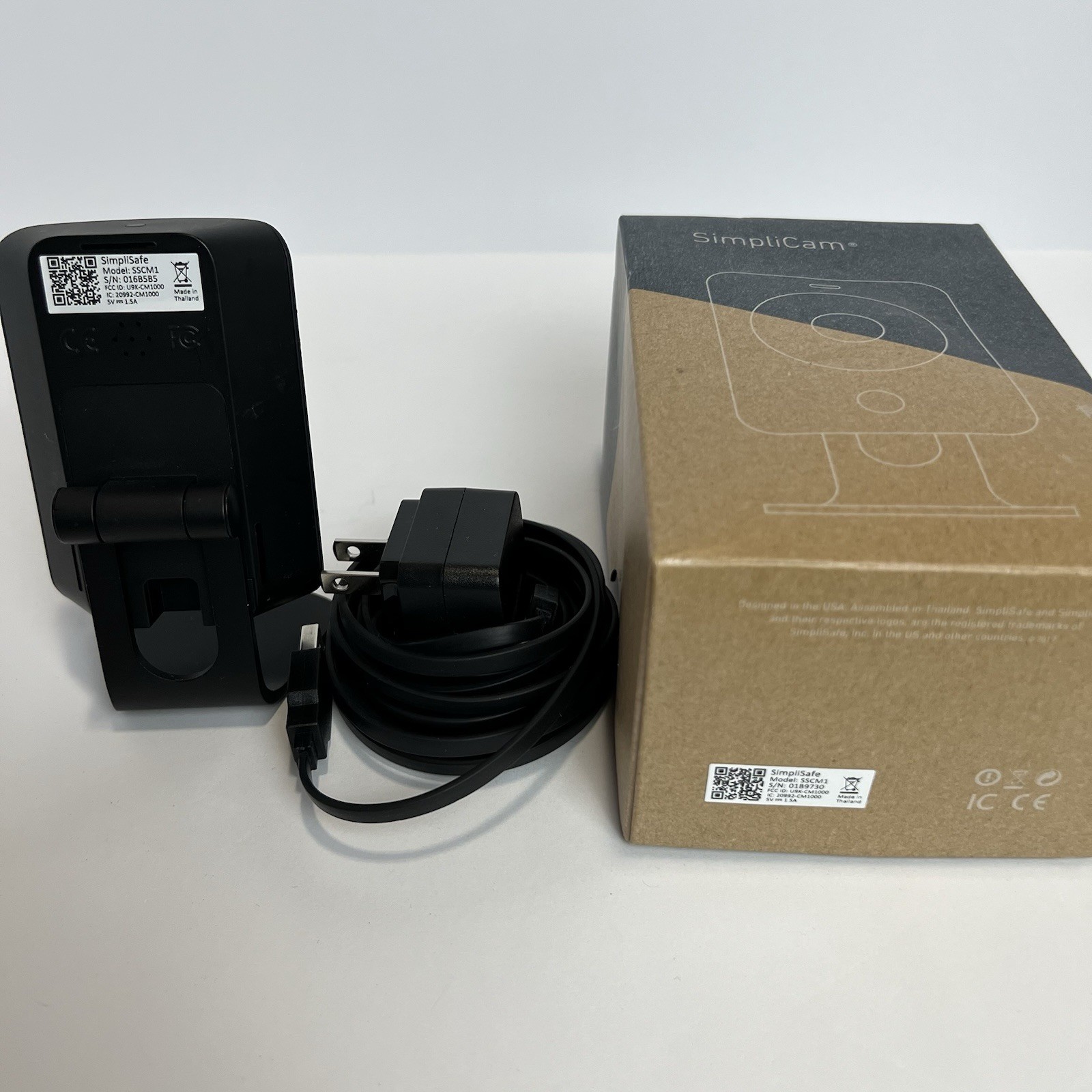 TWO SimpliSafe Simplicam Black Security HD Camera 1 NIB 1 Used