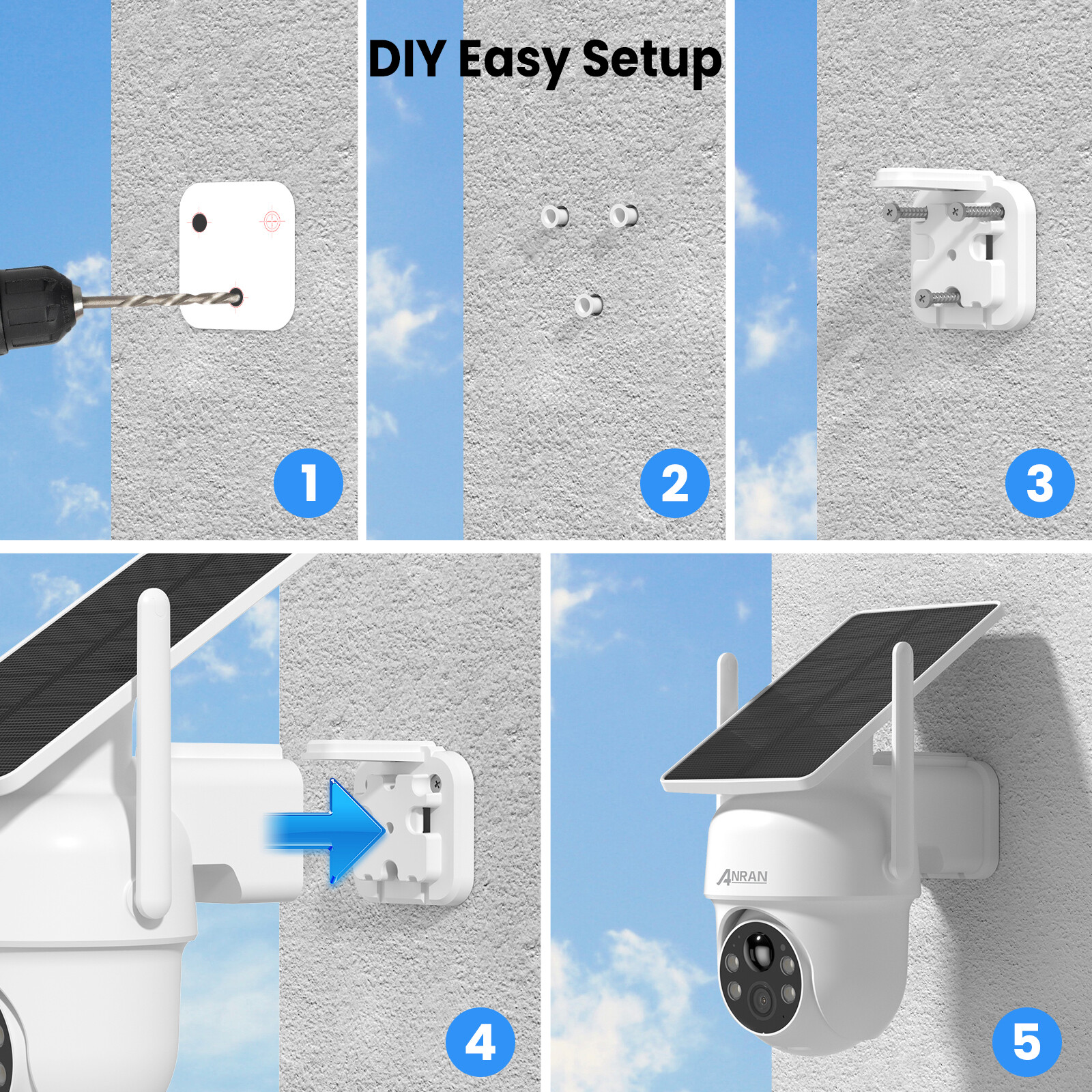 ANRAN Waterproof Wireless WIFI HD Security Camera 4MP Night Vision Outdoor Home