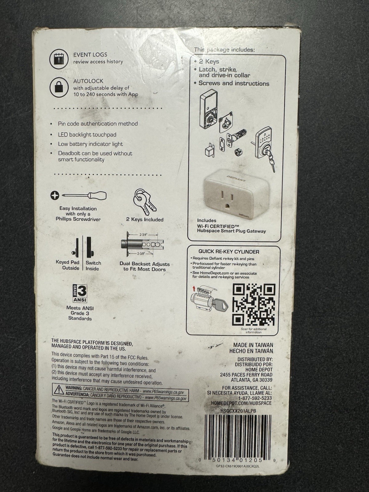 Defiant Smart WiFi Dead Bolt Powered By Hubspace