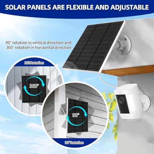 Solar Panels for Camera outdoor wireless (New Generation) 5W 5V 2piece White