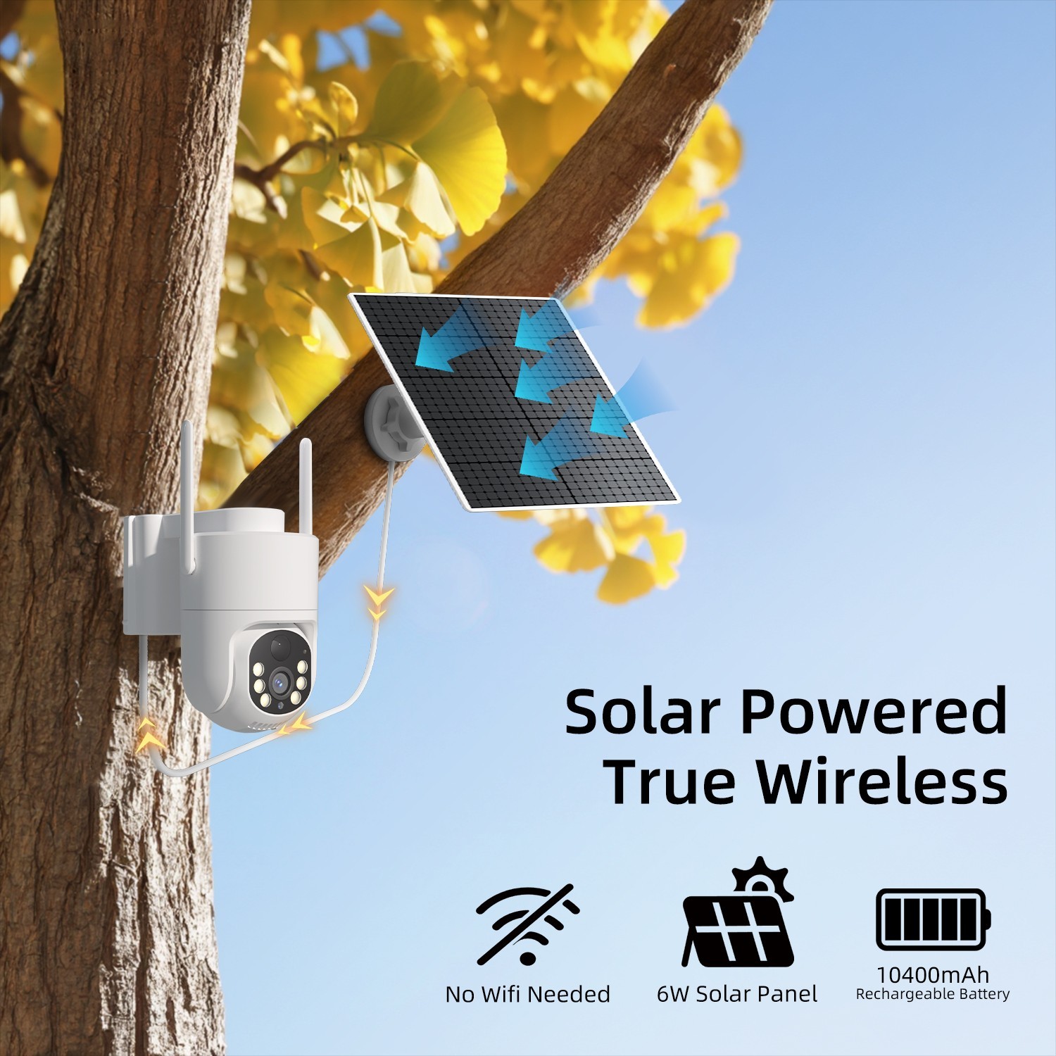 4G LTE Cellular Solar Security Camera Wireless Outdoor Built-in SIM Card 2PACK