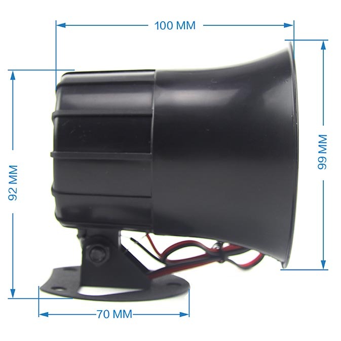 12VDC 15W 120dB Electronic Siren Horn for Car Motorcycle Security System Alarm