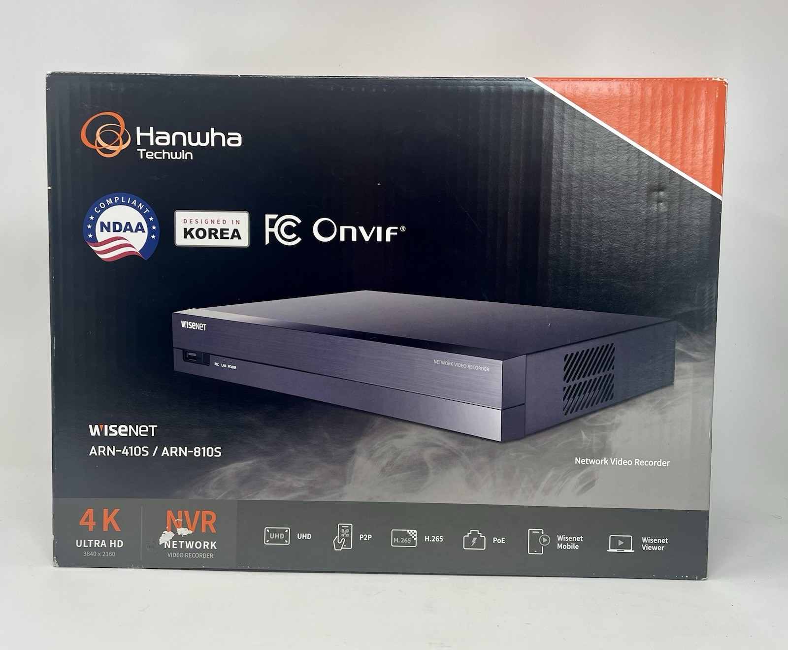 Hanwha Techwin ARN-410S Wisenet ASeries 4CH PoE NVR Security Recorder – NEW!